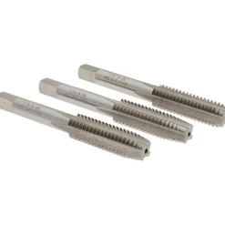 Tap Set: 7/16-14 UNC, 4 Flute, High Speed Steel, Bright Finish