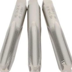 Tap Set: 1/4-28 UNF, 4 Flute, High Speed Steel, Bright Finish