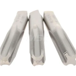 Tap Set: 1/4-28 UNF, 4 Flute, High Speed Steel, Bright Finish