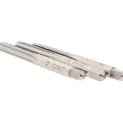 Tap Set: 1/4-28 UNF, 4 Flute, High Speed Steel, Bright Finish
