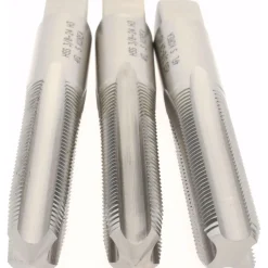 Tap Set: 3/8-24 UNF, 4 Flute, High Speed Steel, Bright Finish