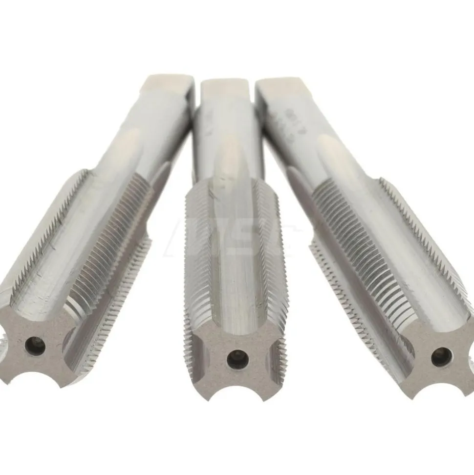 Tap Set: 7/16-20 UNF, 4 Flute, High Speed Steel, Bright Finish