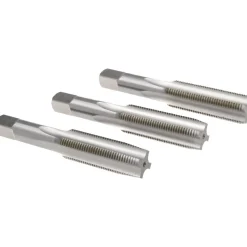 Tap Set: 5/8-18 UNF, 4 Flute, High Speed Steel, Bright Finish