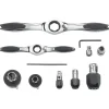 Tap Wrench Sets: Minimum Tap Size: #4 in, M3 mm; Maximum Tap Size: 3/4 in, M18 mm; Handle Style: T-Handle; Ratcheting: Yes