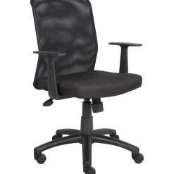 Task Chair: Mesh & Fabric, Adjustable Height, Black