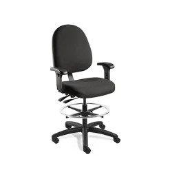 Task Chair: Olefin, 24 to 34" Seat Height, Black, Adjustable Height