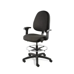 Task Chair: Olefin, 24 to 34" Seat Height, Black, Adjustable Height