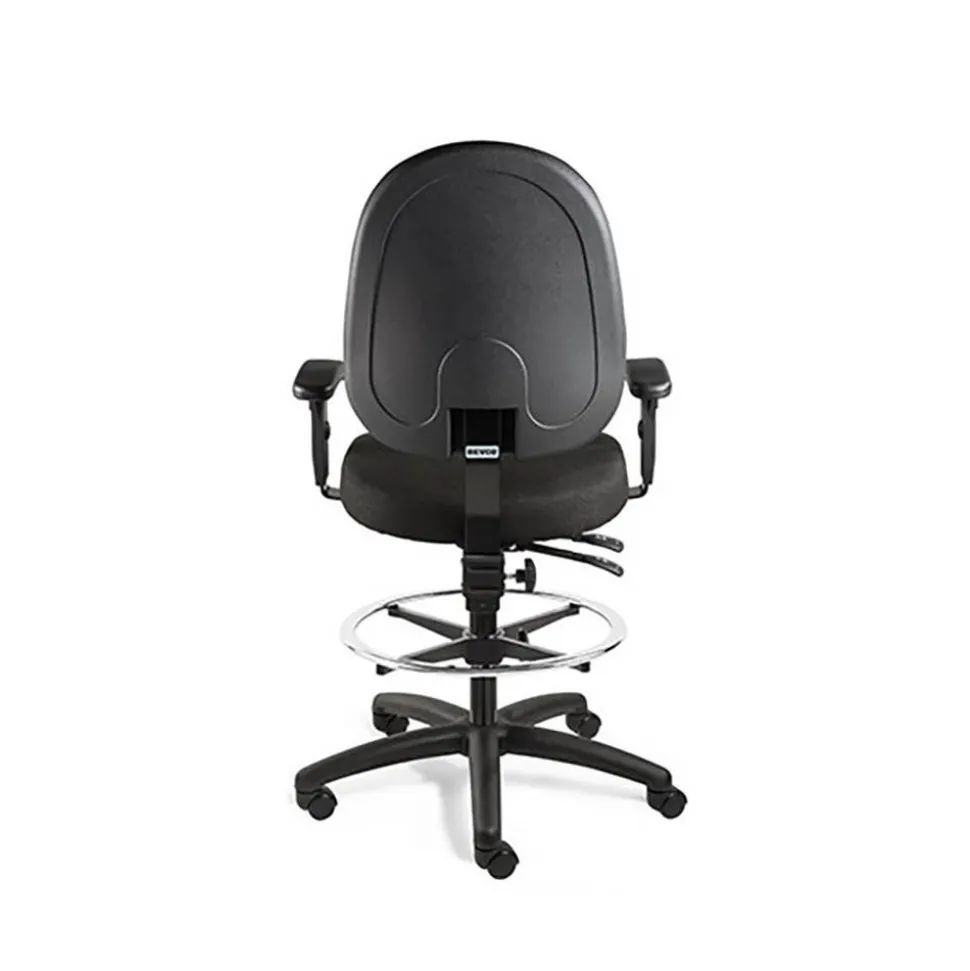 Task Chair: Olefin, 24 to 34" Seat Height, Black, Adjustable Height