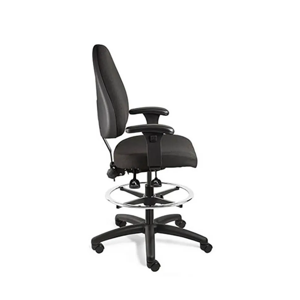 Task Chair: Olefin, 24 to 34" Seat Height, Black, Adjustable Height