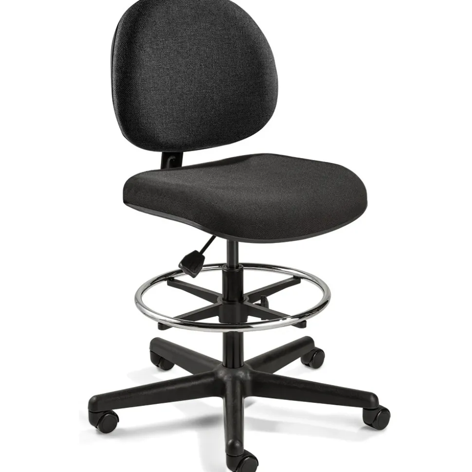 Task Chair: Olefin, 24 to 34" Seat Height, Black, Adjustable Height