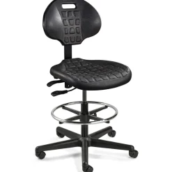 Task Chair: Polyurethane, 21 to 31" Seat Height, Black, Adjustable Height