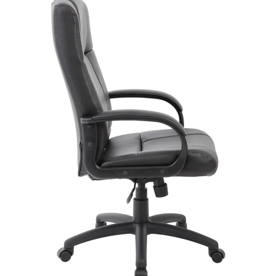 Task Chair: Vinyl, Adjustable Height, Black