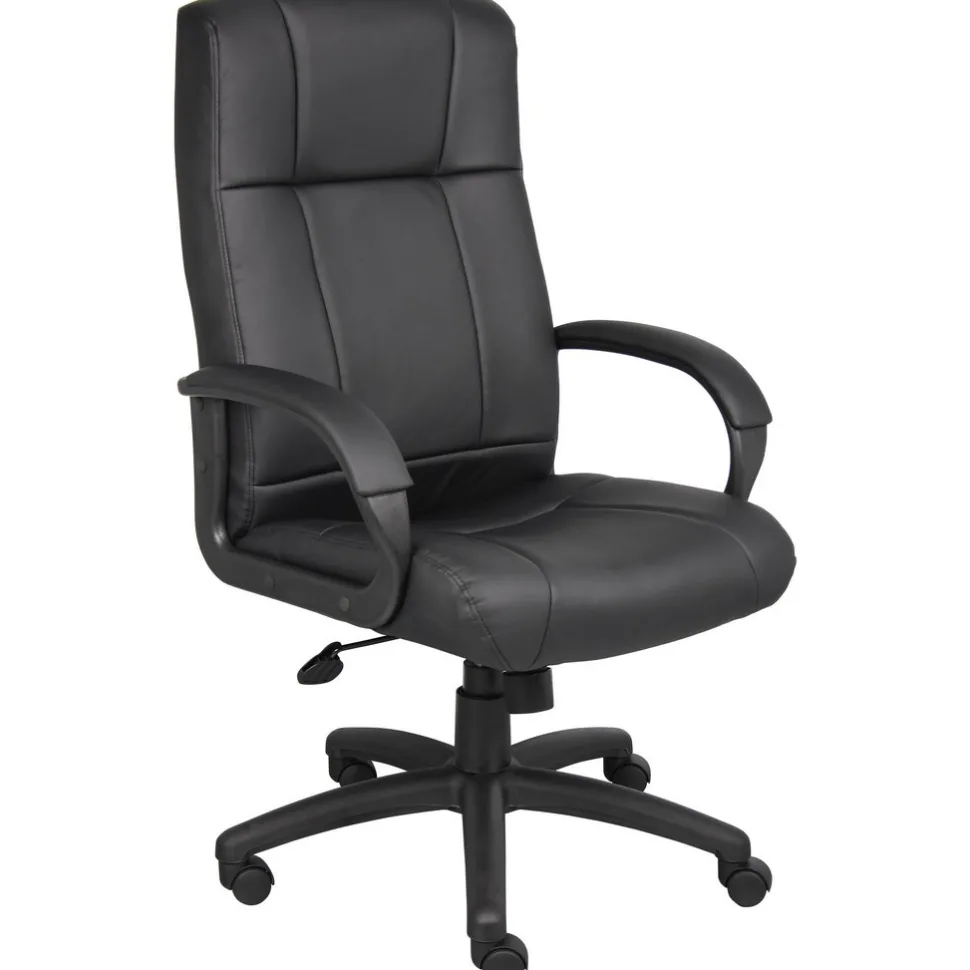 Task Chair: Vinyl, Adjustable Height, Black