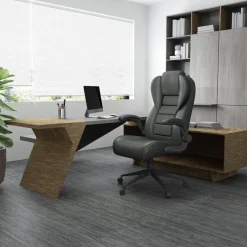 Task Chair: Vinyl, Adjustable Height, Black