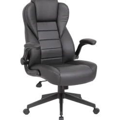Task Chair: Vinyl, Adjustable Height, Black
