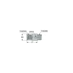 T12 Connection to Tip, T12 Connection to Shank, Milling Tip Insert Threaded Extension