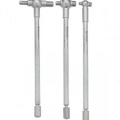 Telescoping Gage Set: 5/16 to 6", 6 Pc, Hardened Tool Steel, Satin Chrome Finish, Includes Vinyl Pouch