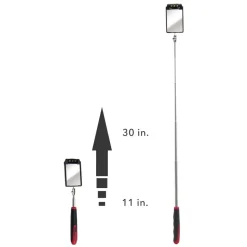 Telescoping Inspection Mirror: Rectangular, Glass Mirror