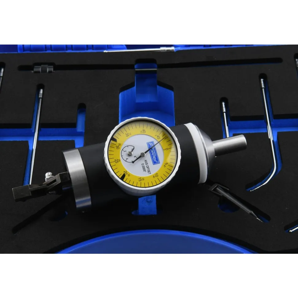 Test Indicator Kit: 7 Pc, 0.2500" Max, 1.6000" Dial Dia, 0-5-0, 0.0002" Accuracy
