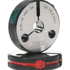 Threaded Ring Gage: 3/8-16 Thread, Class 2A, Go & No Go
