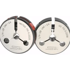 Threaded Ring Gage: 1/4-28 Thread, Class 2A, Go & No Go