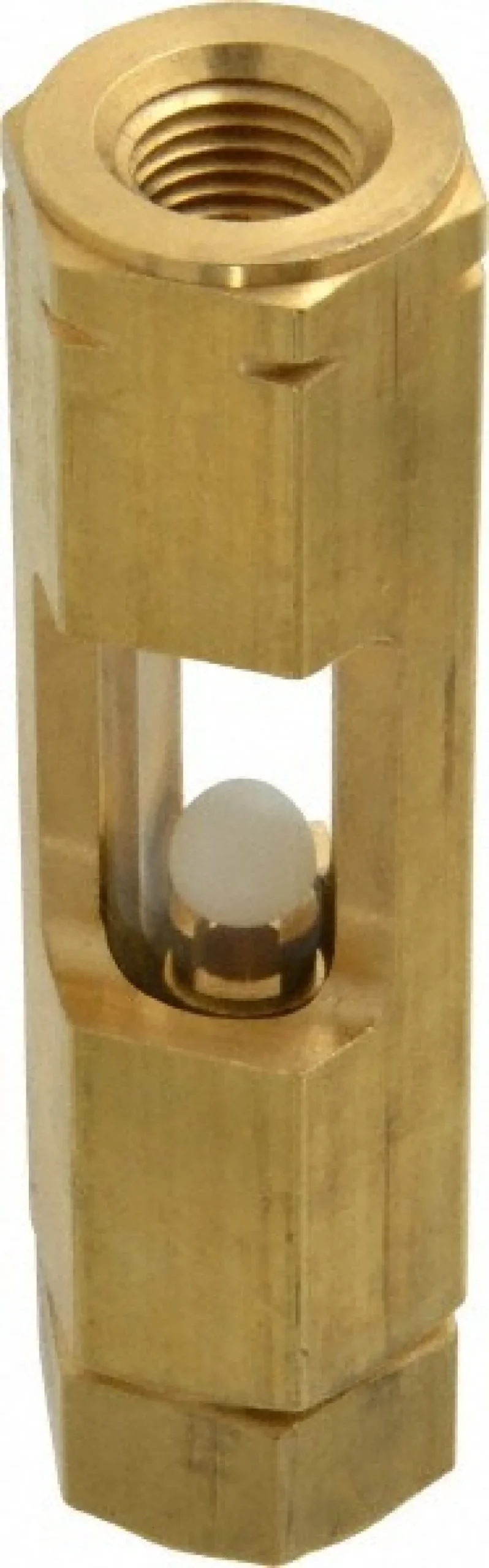 1/4" Thread, 3-9/16" OAL, Inline Sight Glass & Flow Sight