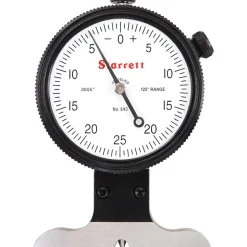 0 to 1/8 Inch Range, Ground Steel, White Dial Depth Gage