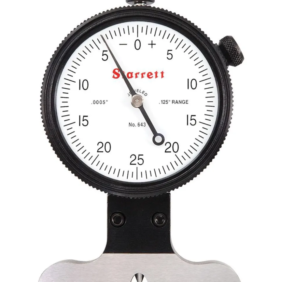 0 to 1/8 Inch Range, Ground Steel, White Dial Depth Gage
