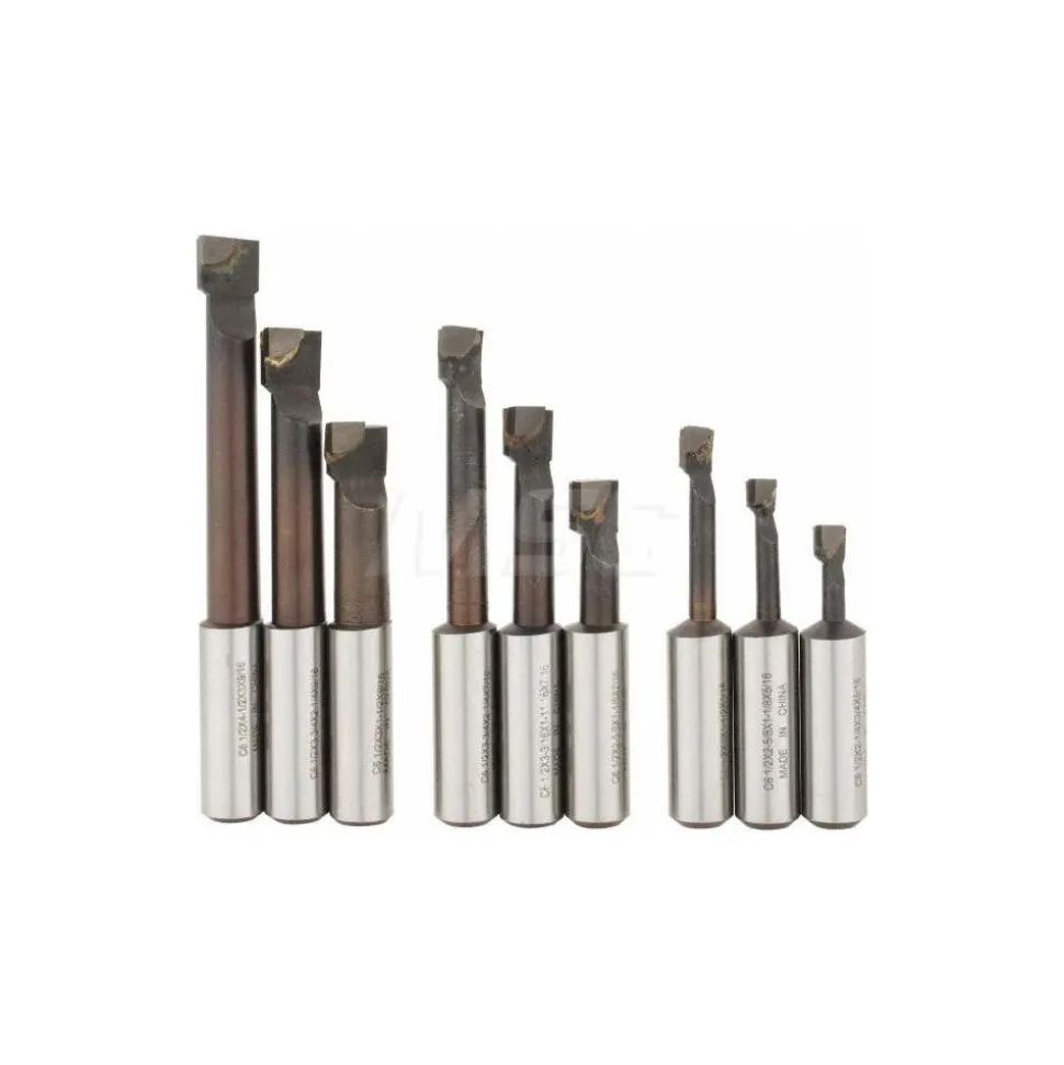 5/16 to 9/16" Min Dia, 3/4 to 3" Max Depth, 1/2" Shank Dia, 2-1/4 to 4-1/2" OAL Boring Bar Set