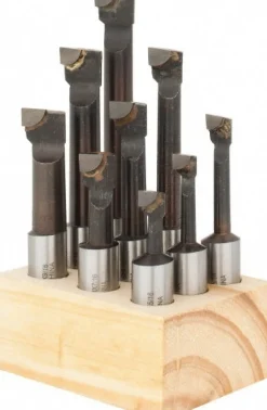 5/16 to 9/16" Min Dia, 3/4 to 3" Max Depth, 1/2" Shank Dia, 2-1/4 to 4-1/2" OAL Boring Bar Set