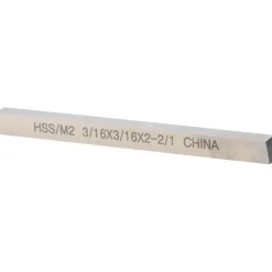 Tool Bit Blank: 3/16" Wide, 3/16" High, 2-1/2" Long, M2 High-Speed Steel, Square