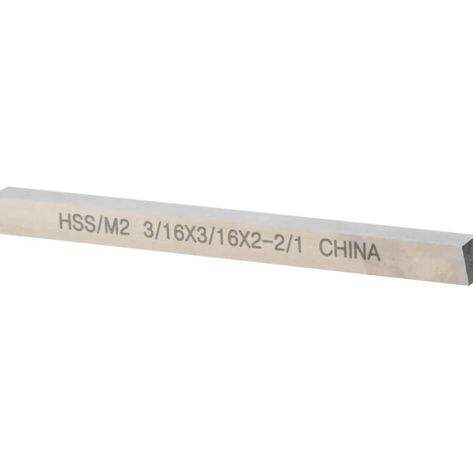 Tool Bit Blank: 3/16" Wide, 3/16" High, 2-1/2" Long, M2 High-Speed Steel, Square