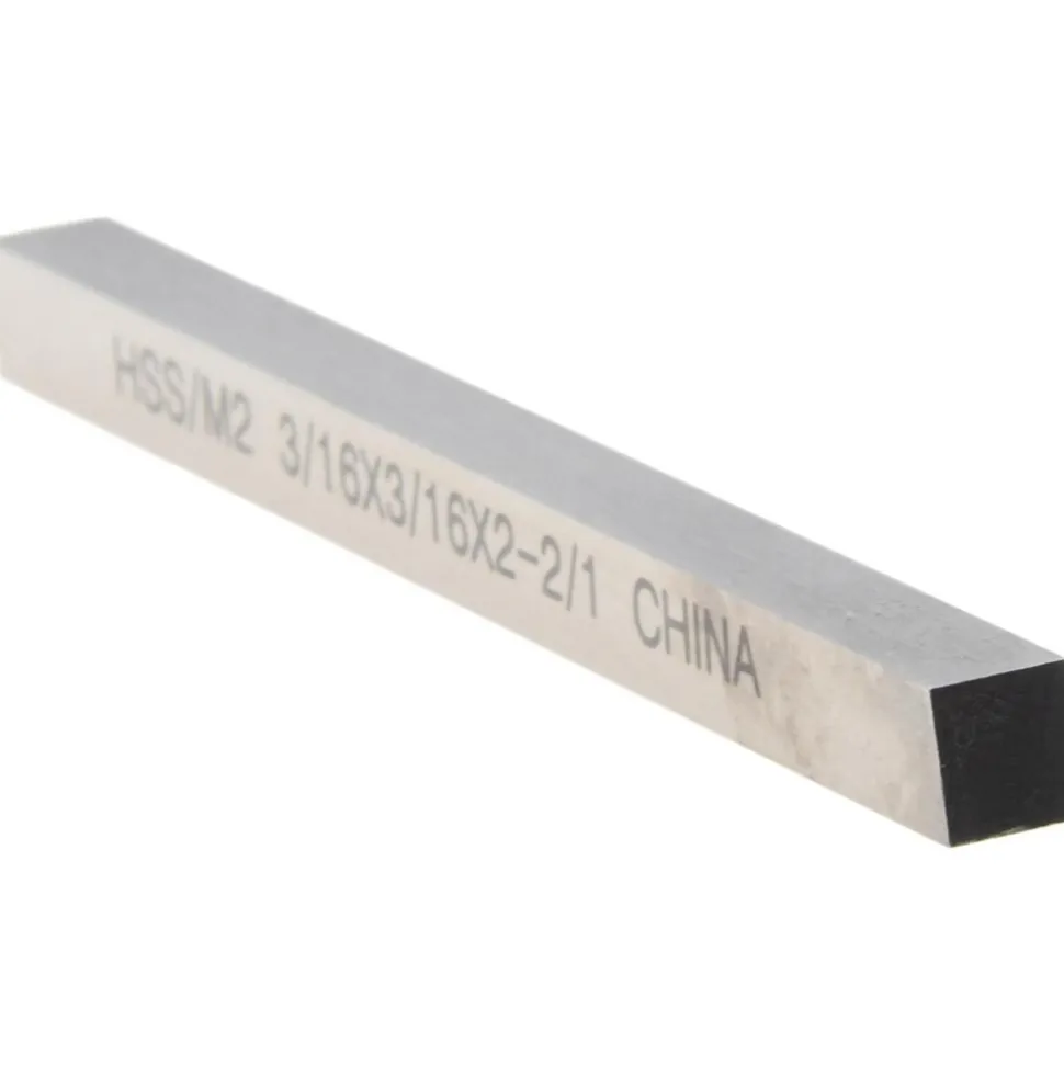 Tool Bit Blank: 3/16" Wide, 3/16" High, 2-1/2" Long, M2 High-Speed Steel, Square