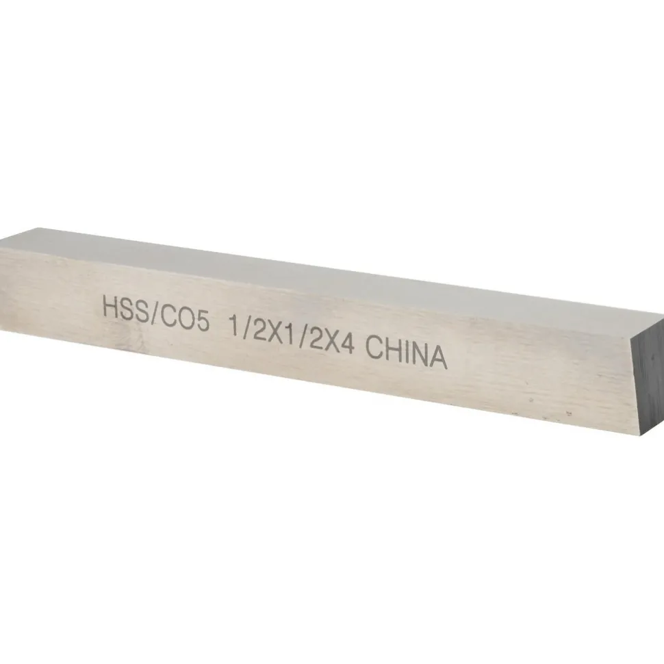 Tool Bit Blank: 1/2" Wide, 1/2" High, 4" Long, M35 Cobalt, Square