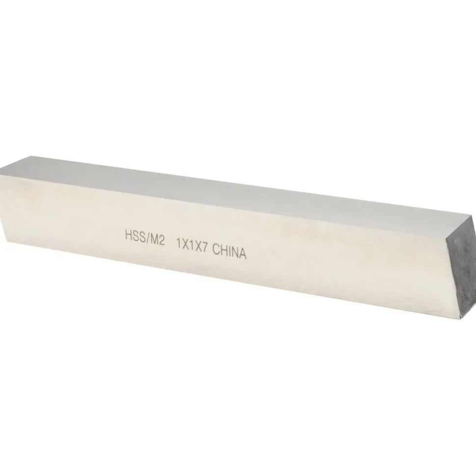 Tool Bit Blank: 1" Wide, 1" High, 7" Long, M2 High-Speed Steel, Square