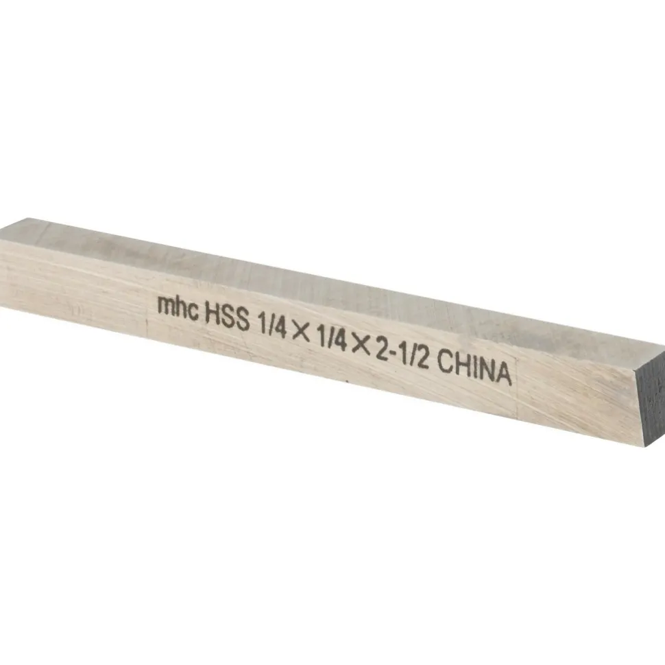 Tool Bit Blank: 1/4" Wide, 1/4" High, 2-1/2" Long, M2 High-Speed Steel, Square