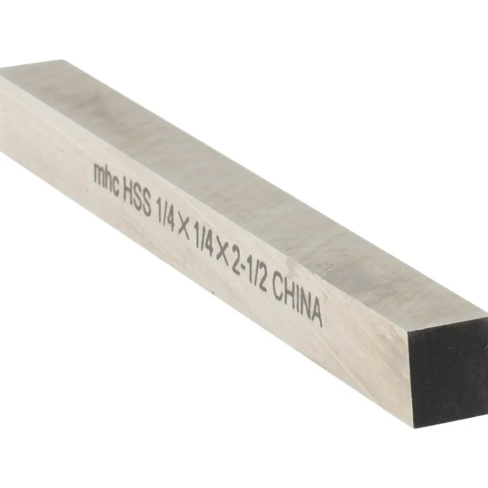 Tool Bit Blank: 1/4" Wide, 1/4" High, 2-1/2" Long, M2 High-Speed Steel, Square