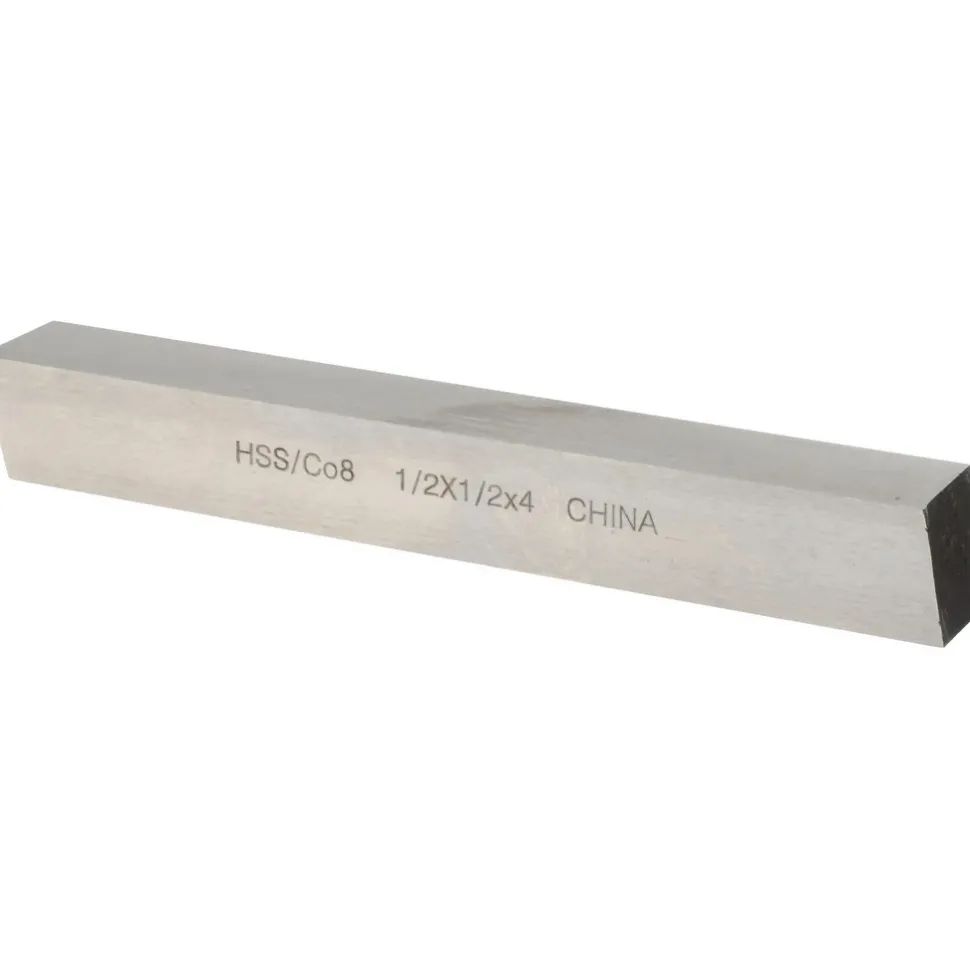 Tool Bit Blank: 1/2" Wide, 1/2" High, 4" Long, M42 Cobalt, Square
