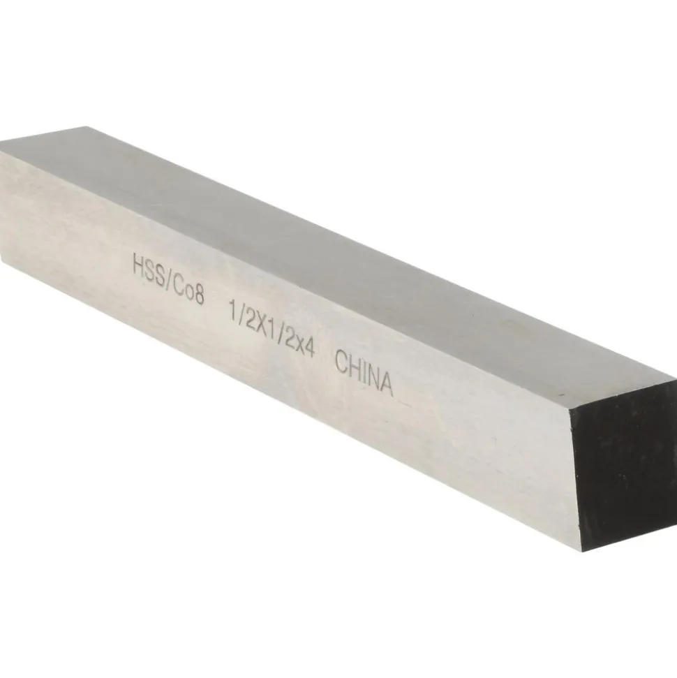 Tool Bit Blank: 1/2" Wide, 1/2" High, 4" Long, M42 Cobalt, Square