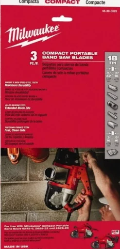 18 TPI Standard Compact Portable Band Saw Blade, 3-Pack