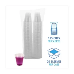 Translucent Plastic Cold Cups, 3 oz, Polypropylene, 125/Bag, 20 Bags/Carton