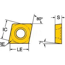 Turning Insert: CCMT32.50-PF 4425, Carbide