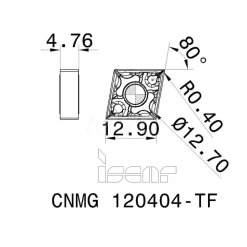 Turning Insert: CNMG431TF IC806, Carbide
