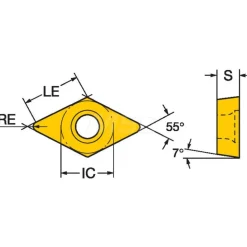 Turning Insert: DCMT32.51-PM 4425, Carbide