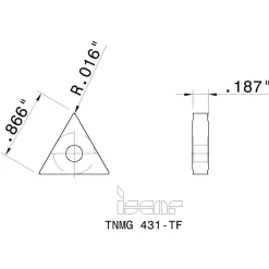 Turning Insert: TNMG 431-TF IC907, Carbide