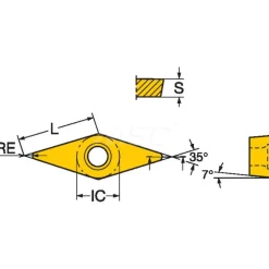 Turning Insert: VCGX331-AL H10, Carbide