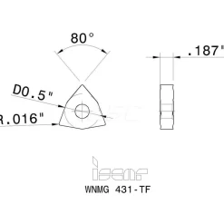 Turning Insert: WNMG 431-TF IC907, Carbide