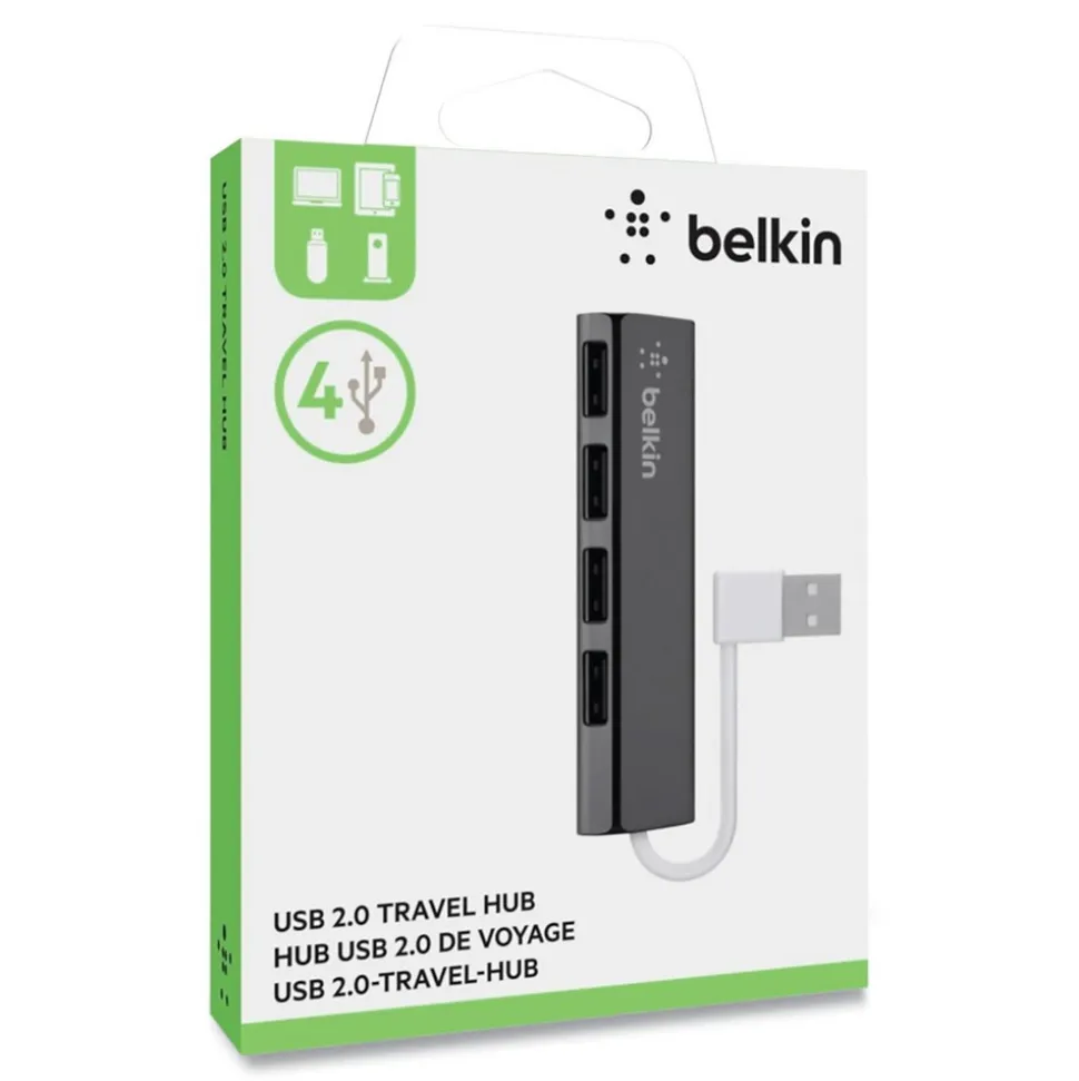 Ultra-Slim Travel Hub, 4 Ports, Nightshade/White