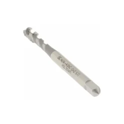 #4-40 UNC, 2 Flute, 50° Helix, Bottoming Chamfer, Bright Finish, High Speed Steel Spiral Flute STI Tap