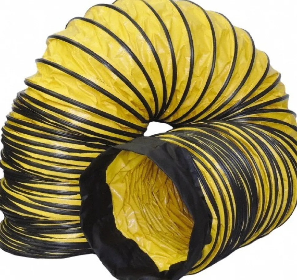 Ventilation Ducts, Vents & Fittings: Product Type: Duct, Hose Duct; Connector Type: Bell Cuff & Buckle; Material: Polyester, PVC; Overall Length: 25.0000 ft
